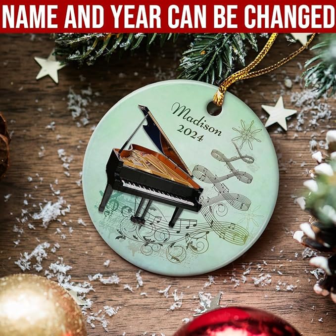 wowcugi Piano Ornament Personalized Instrument Ornaments for Christmas Tree Xmas Tree Decorations Keepsake Gifts for Pianist Instruments Music Lovers