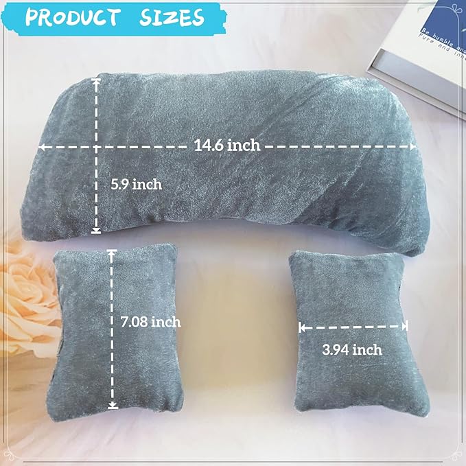 3 PCS Newborn Photography Props, 0-3 Months Baby Posing Aid Pillow, DIY Newborn Professional Photograph Shoot Set (Grey)
