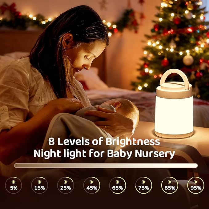 Baby Night Light for Baby Nursery Lamp,10 Colors+8 Dimmable Night Lights for Kids Lantern,Rechargeable+Remote+Touch Nightlight for Kids Room,1800mAh Touch light, Night Lamp for Nursery,Christmas Gifts