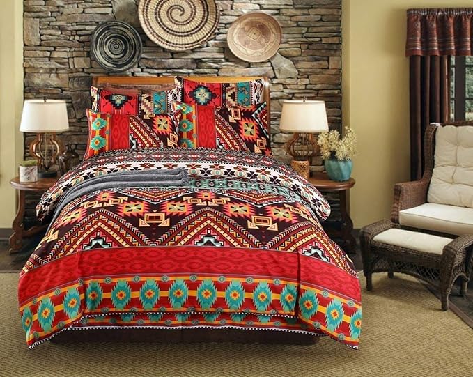 Dodou Boho Style Bedding Set Boho Duvet Cover Set Bohemian Bedding Set 3psc (Full)