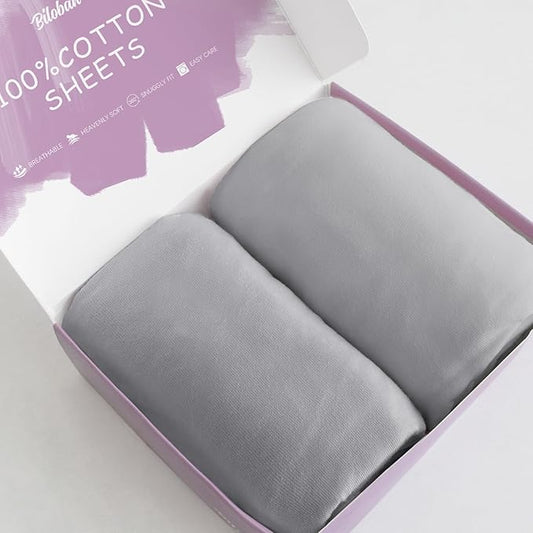 Bassinet Sheets Compatible with SNOO Smart Sleeper Baby Bassinet,100% Cotton, 2 Pack, Ultra Soft Bassinet Sheet for Baby, Gray