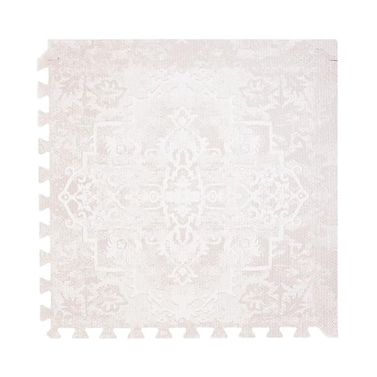 Toddlekind Playmat - Premium Foam Playmat 4 x 6 feet 6 Tile Extra Thick Foam Floor Puzzle Mat for Babies/Toddlers Stylish Non-Toxic Odorless. Perfect for Tummy Time Crawling and Play. 0m+ (off white)