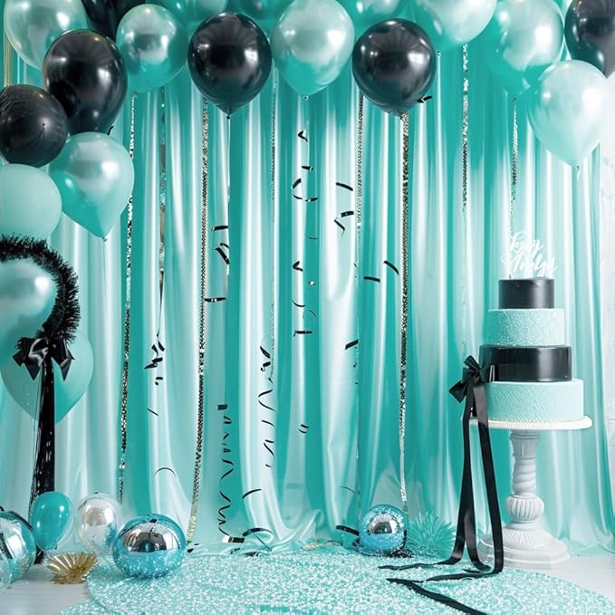 10x10ft Polyester Fabric Robin Egg Blue Photo Curtain Backdrop Robin Egg Blue Wedding Backdrop for Parties Bridal Shower Birthday Photo Photography YUNBSDJ117