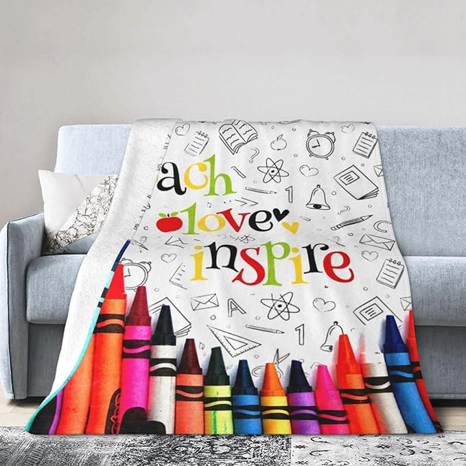 Teacher Blanket Best Teacher Throw Blanket Super Soft Flannel Lightweight Fluffy Plush Cozy Fuzzy Fleece Appreciation Decor Gifts Blanket for Dog Lover Kids Boys Adults Man for Bed Sofa 60"X80"