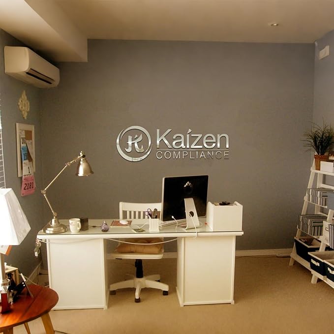 Custom Silver Acrylic Logo Sign for Business Salon or Office Wall Signage (Silver)