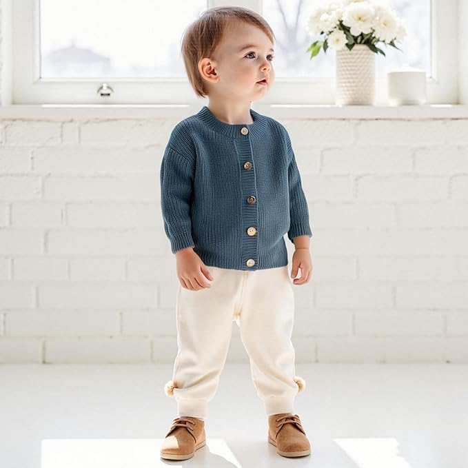 Newborn Baby Boy Girl Knit Sweater Cardigan Winter Warm Button Down Sweatshirt Top Outfit Cute Infant Fall Clothes