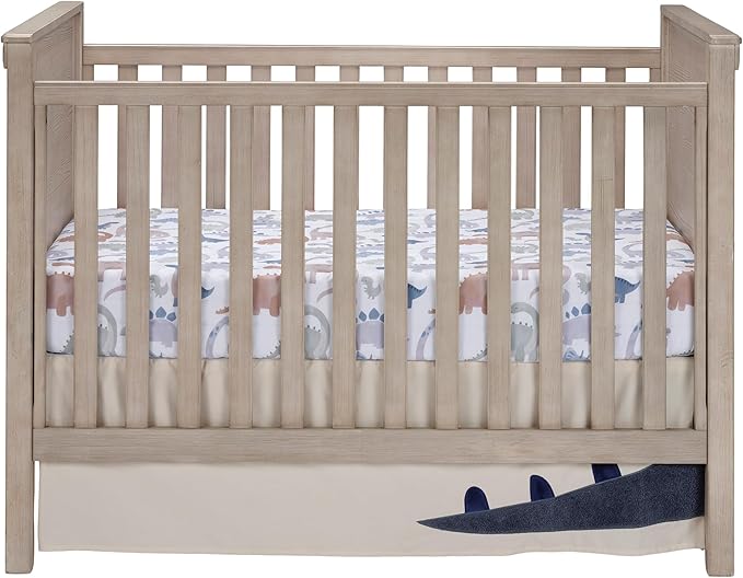 Lambs & Ivy Dino-Might 3-Piece Blue/Gray Dinosaur Nursery Baby Crib Bedding Set