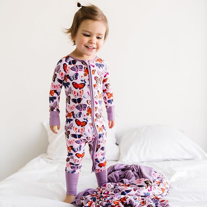 Little Sleepies Cloud Blanket, Soft Viscose from Bamboo Toddler & Baby Blanket for Boys & Girls, Lightweight, Perfect for Hot Sleepers, 50" x 50", Large (Butterfly Kisses)