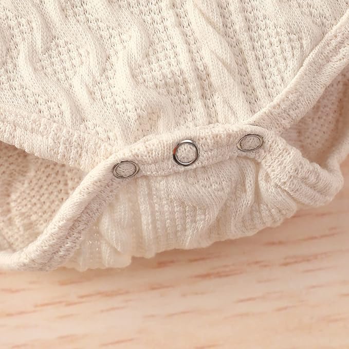 Newborn Baby Boy Girl Clothes Ribbed Knitted Cotton Long Sleeve Romper Long Pants Solid Color Fall Winter Outfits