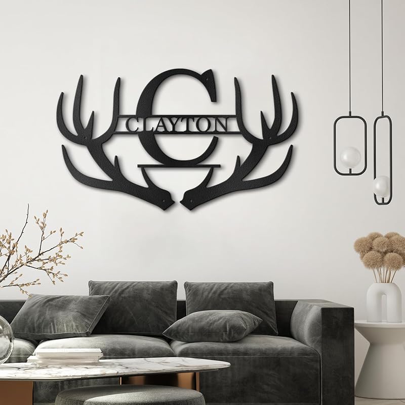 Custom Metal Signs Metal Name Sign Metal Wall Art Split Letter Monogram Wall Decor Metal Wall Art Last Name Sign Family Name Sign Personalized Wedding Gift Fire Pit Sign Outdoor Decor Cabin Sign