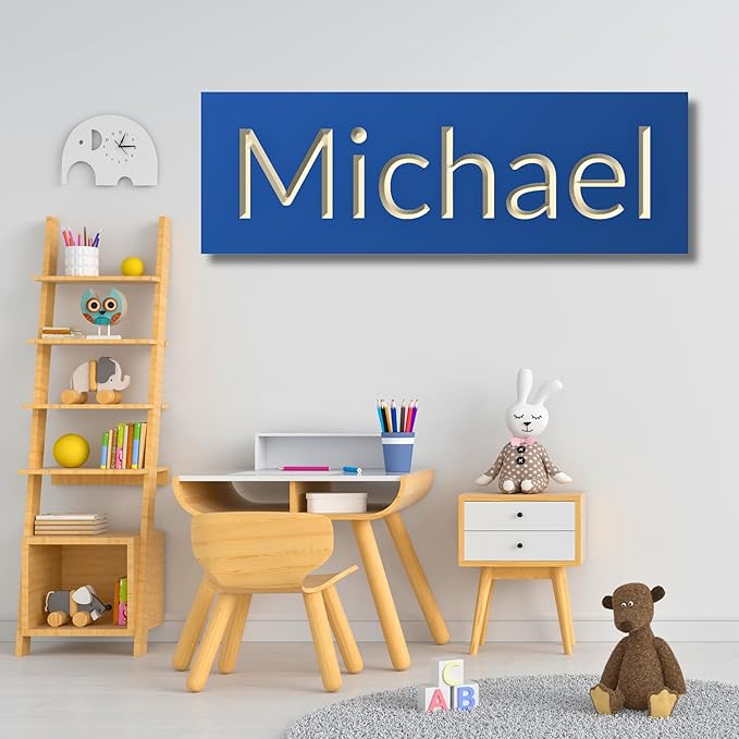 Personalized Nursery Name Sign, Choice of Size, Colors and Fonts | Personalized Custom Wood Name Sign, Baby Name Sign, Nursery Wall Decor, Toddler Room Wall Decoration | True Stock Studios.