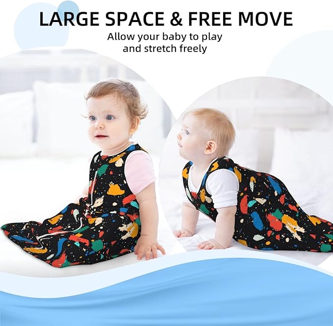 Baby Sleep Sack Sleeveless Sleeping Bag Wearable Blanket Soft Breathable Toddler Sleep Bag Colorful Dinosaur