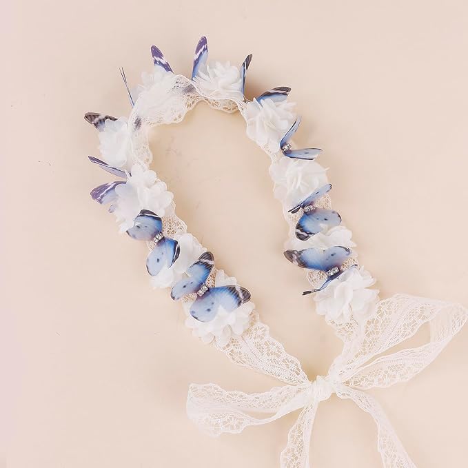 Hairband 2pcs Children Girl's Adjustable Lace Headbands with Flower Hair Accessories for Children (lace-2)
