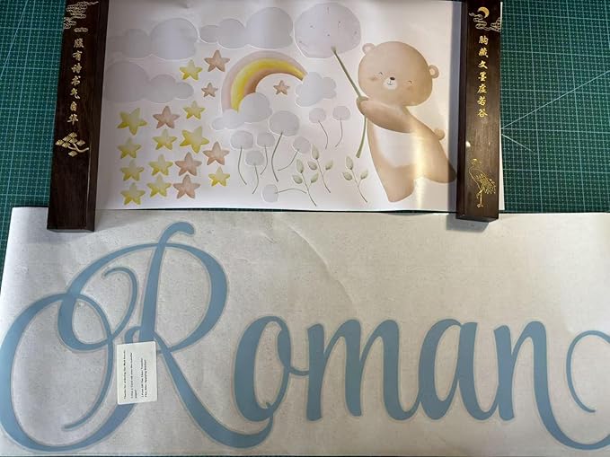 Personalised Teddy Bear Name Wall Stickers – Cute Cartoon Nursery Decals for Kids, Custom Baby Room Decor Removable Vinyl Art for Boys & Girls