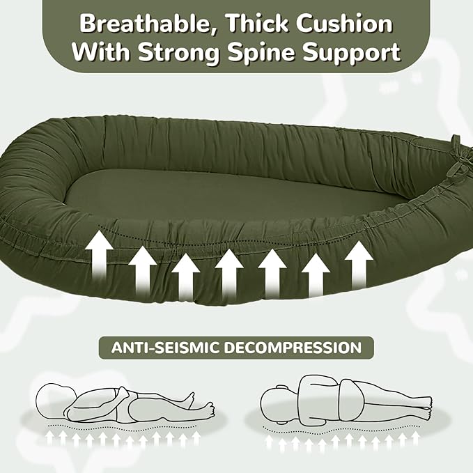 Baby Lounger, Infant Lounger for Newborn,Portable Baby Nest Cover Breathable & Soft, Newborn Essentials