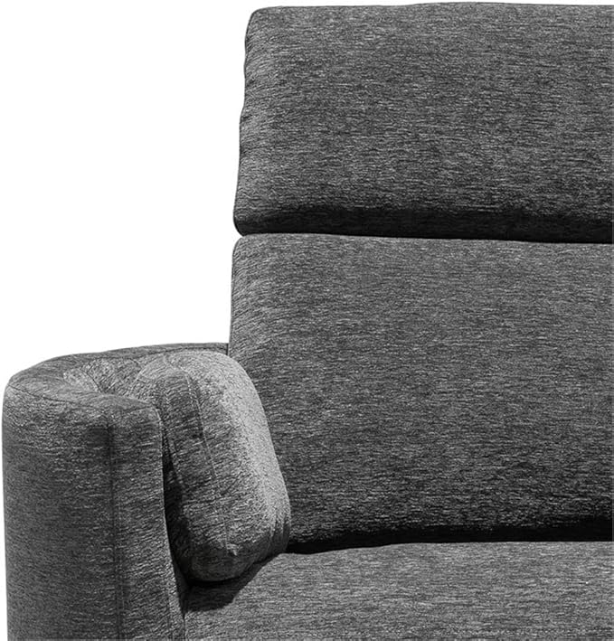 Pemberly Row XL Mediterranean Extra Wide Power Glider Recliner (Two Pack) in Charcoal with USB Charging Ports and 2 Comfort Pillows for Living Room