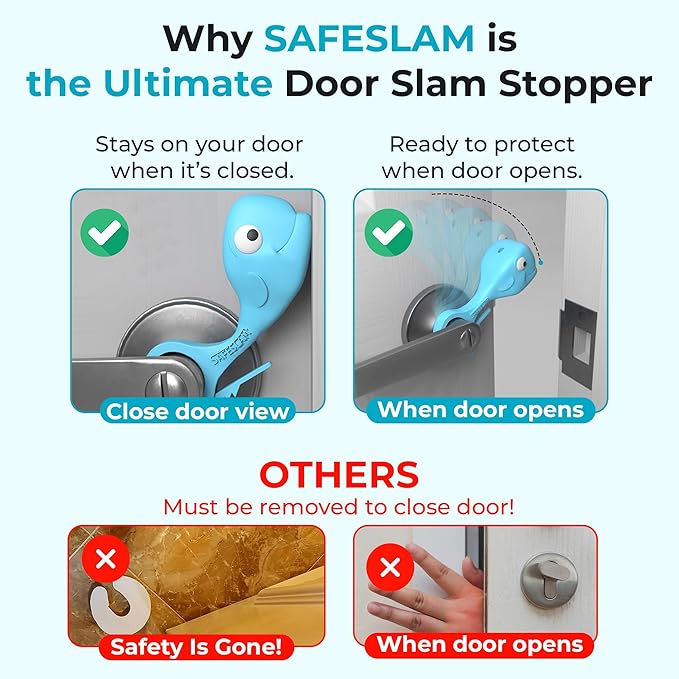 Baby Proofing Door Stopper, Door Pinch Guards Protect Child Fingers & PET Tails. Baby Safety Finger Protectors Prevent Pinch Injuries – Kids and Adults Love Whale Pinch Guard. (Pack of 3)