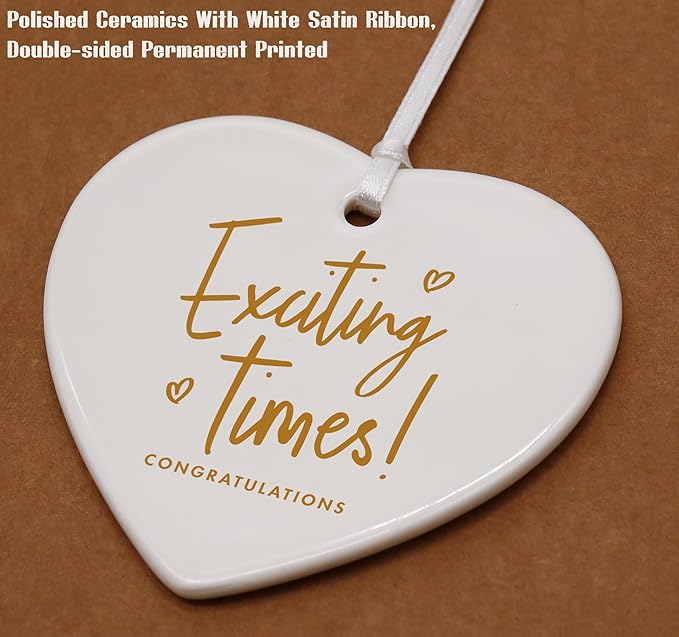 Heart Shaped Christmas Ornament-Congrats Wedding Engagement Keepsake-Party Celebration Decor-Good Luck You've Got This Motivational Present with Gift Box