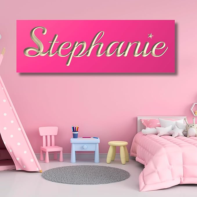 Personalized Nursery Name Sign, Choice of Size, Colors and Fonts | Personalized Custom Wood Name Sign, Baby Name Sign, Nursery Wall Decor, Toddler Room Wall Decoration | True Stock Studios.