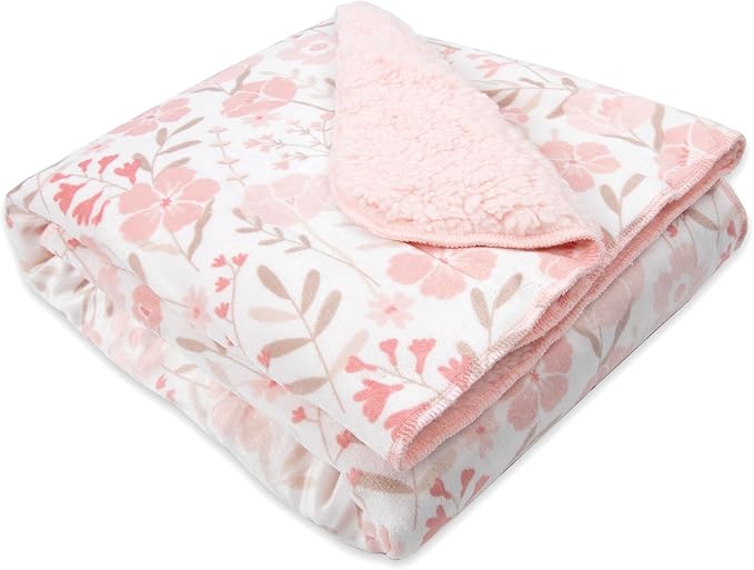 Baby Essentials Sherpa Fleece Baby Blanket 35x30 – Super Soft, Warm Reversible Baby Blankets for Newborns, Infants, Toddlers, and Nursery