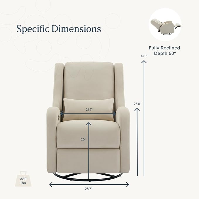 Nurture& The Wingback Plus – Premium Power Recliner for Nursery | Ergonomic, Stain-Resistant Glider Chair with USB, Lumbar & Head Support – Modern Baby Room Essential