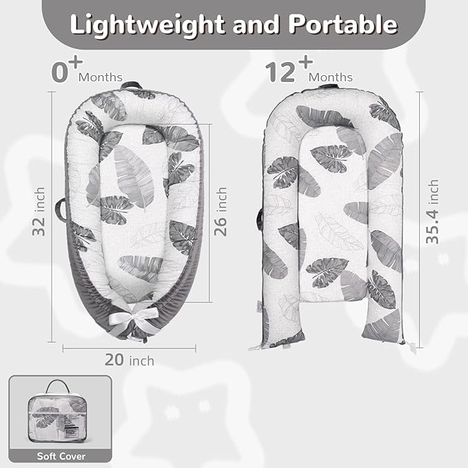 Baby Lounger, Infant Lounger for Newborn,Portable Baby Nest Cover Breathable & Soft, Newborn Essentials