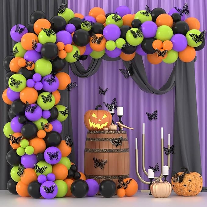 96 Pcs Butterfly Decorations 3 Sizes 4 Styles 3D Butterfly Wall Decor Party Decorations Butterflies for Crafts Birthday & Wedding Celebrations Cake Decorating Balloons Removable Stickers Black