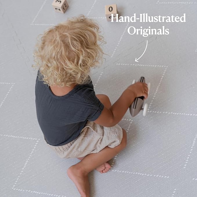 Toddlekind Playmat - Premium Foam Playmat, 4 x 6 feet Premium Quality Foam Play Mat for Babies/Toddlers, Stylish, Non-Toxic, Odorless, Tulum Stone (Grey)