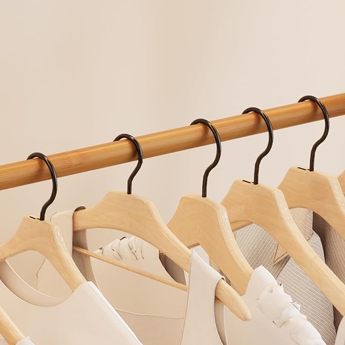 Bamboo Clothes Rack,Garment Rack with Drawers and Shelves,5 Tier Storage Shelves with 6 Hanging Hooks,Wardrobe Closet for Entryway Guestroom Kids Bedroom (31.5inch Width Natural with Rattan Door)