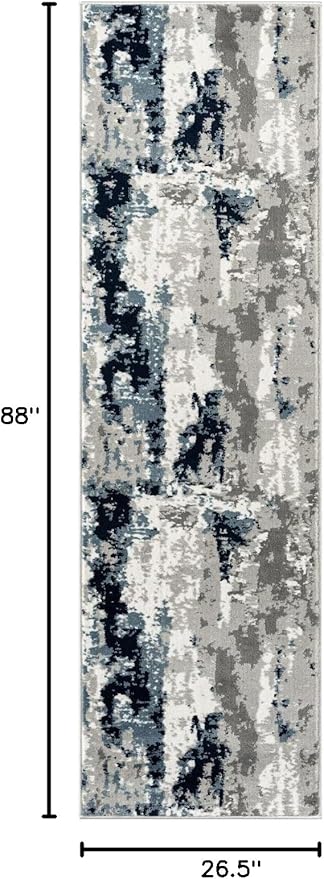 LUXE WEAVERS Kimberly Collection Ivory 2x7 Modern Abstract Area Rug