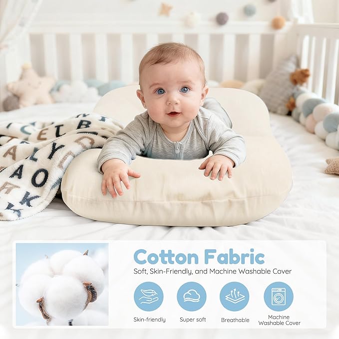 Baby Lounger & Snuggle Nest for Newborn 0-24 Months, Baby Nest Supervised Breathable Cotton for Newborn, Newborn Essentials Gifts, Breathable Portable Lounnger for Travel and Home(Cashmere Beige）