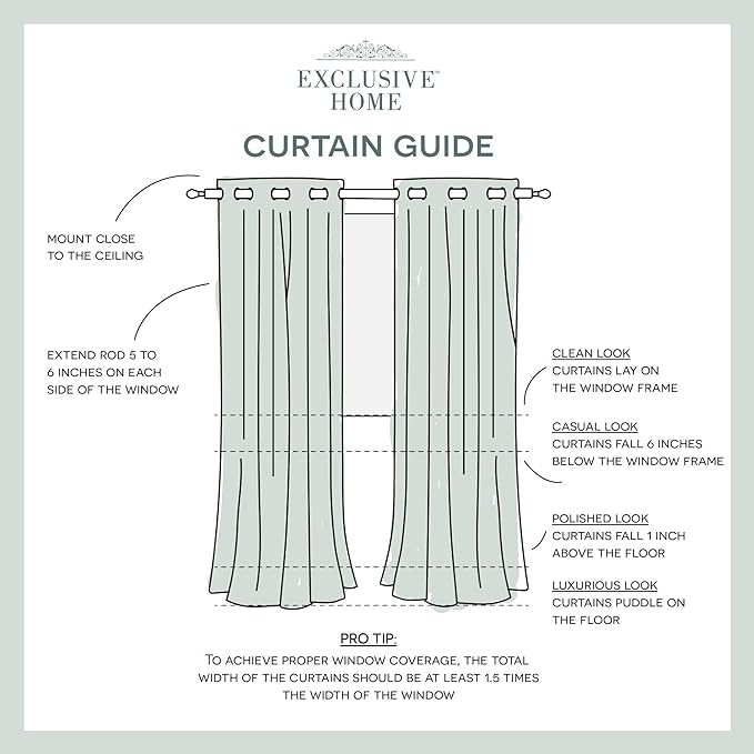 TOWN & COUNTRY LUXE Talia Double Layer Indoor Curtains, Sheer and Room Darkening Blackout, Grommet Top, Energy Efficient, 2-Pack Set, 52"x63", Rose Blush