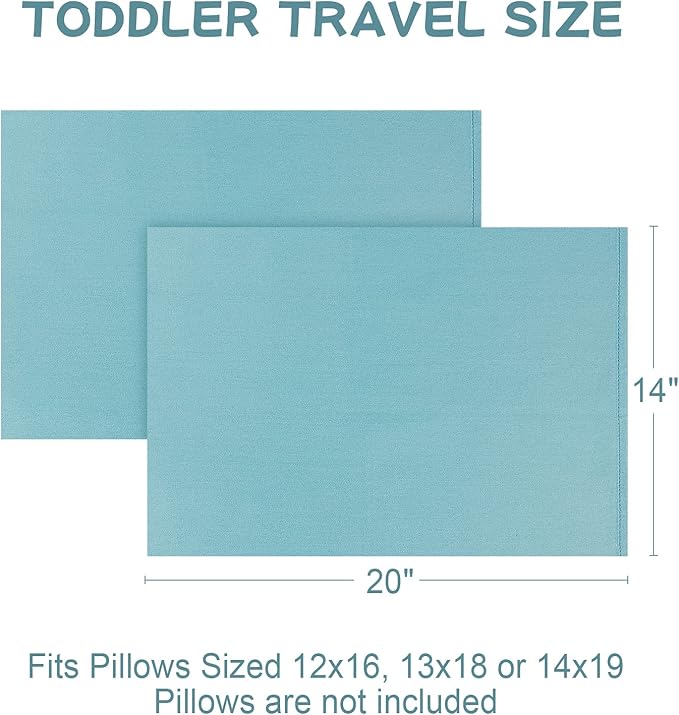 Cotton Toddler Pillowcase 14x20 Envelope: Long-Staple Cotton, Ultra Soft Breathable Durable, Travel Pillow Cover 2 Pack by Fittia