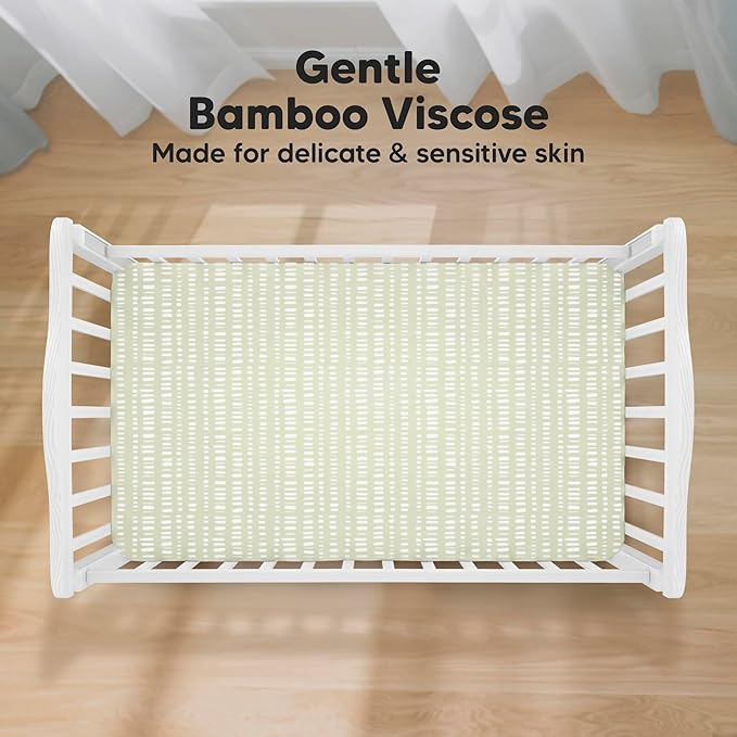 KeaBabies 2-Pack Baby Crib Sheets for Boys, Girls - 52x28 Viscose Derived from Bamboo Toddler Bed Sheets Neutral, Fitted Crib Mattress Cover for Standard Baby Bedding, Soft & Cozy (Fleur)