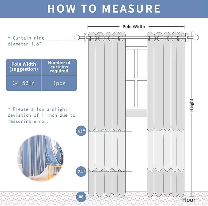 XiDi Blackout Curtains for Bedroom & Living Room, Double Layer, Unicorn Pattern, 63x52 in, 2 Panels