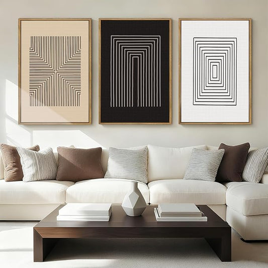 Anyzal Modern Wall Art Minimalist Neutral Wall Decor Large Abstract Artprints 24x36 Inch Set of 3 for Living Room Bedroom Office