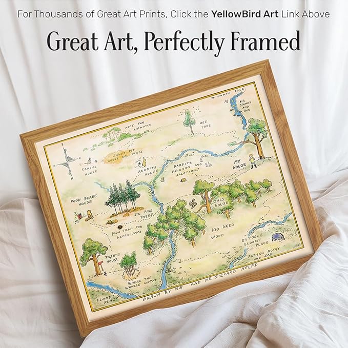 Vintage Nursery Decor FRAMED - Baby Room Decor - Toddler Room Artwork - Little Boys Bedroom Picture - Baby shower Decorations - Hundred Acre Wood - Kids Wall Art - Girls Decoration
