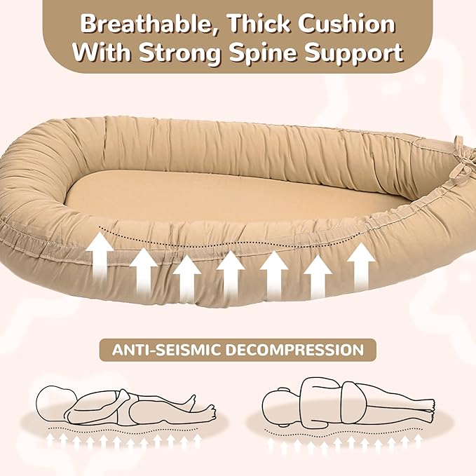 Baby Lounger, Infant Lounger for Newborn,Portable Baby Nest Cover Breathable & Soft, Newborn Essentials