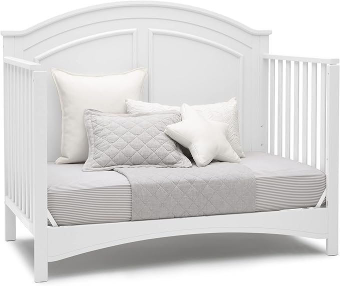 Delta Children Perry 6-in-1 Convertible Crib - Greenguard Gold Certified, Bianca White