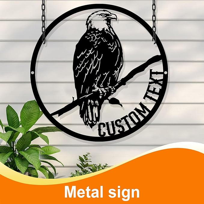 Metal Sign Customized, Personalized Eagle Wall Decor Indoor or Outdoor, Custom Signs Outdoor Metal, Cabin Decor, Porch Decor