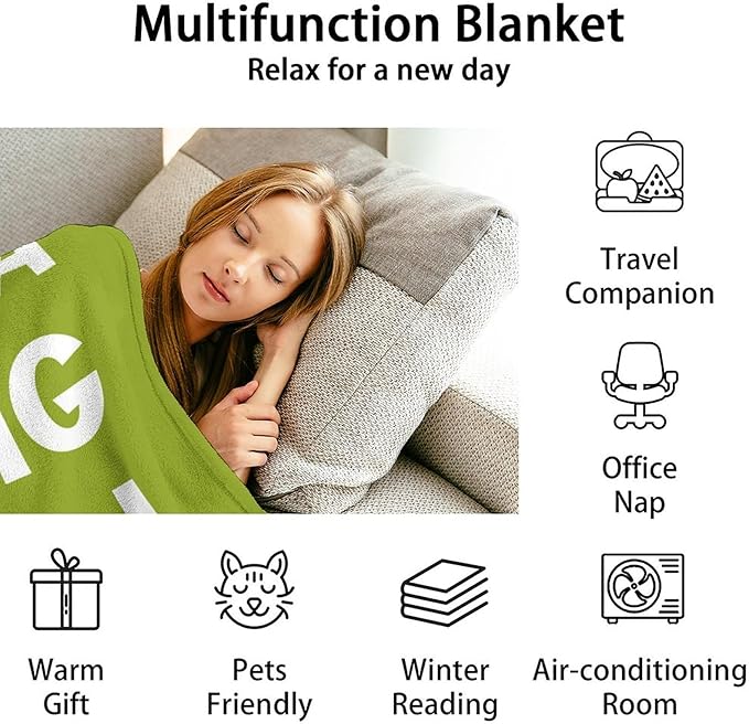 Custom Pickle Throw Blanket for Teen - 50x60 Inches Throw Size - Soft Fluffy Cozy Blankets Gift - Green Funny Blanket Throws for Living Room Decorative