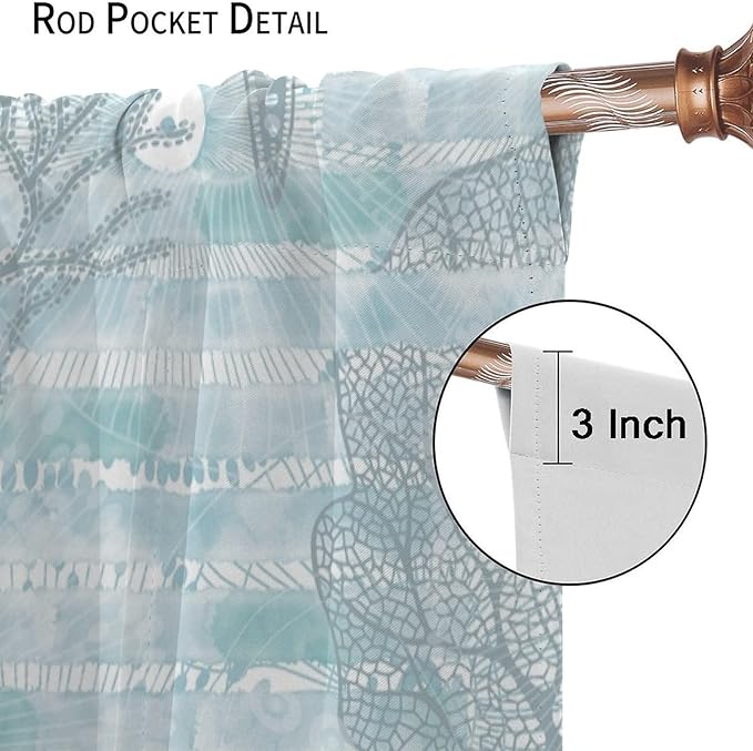 Starfish Curtains，Starfish and Seashells Coastal Curtain Ocean Themed Underwater Marine Decor Waterproof Fabric Curtain Set 2 Panels,42x45 Inches