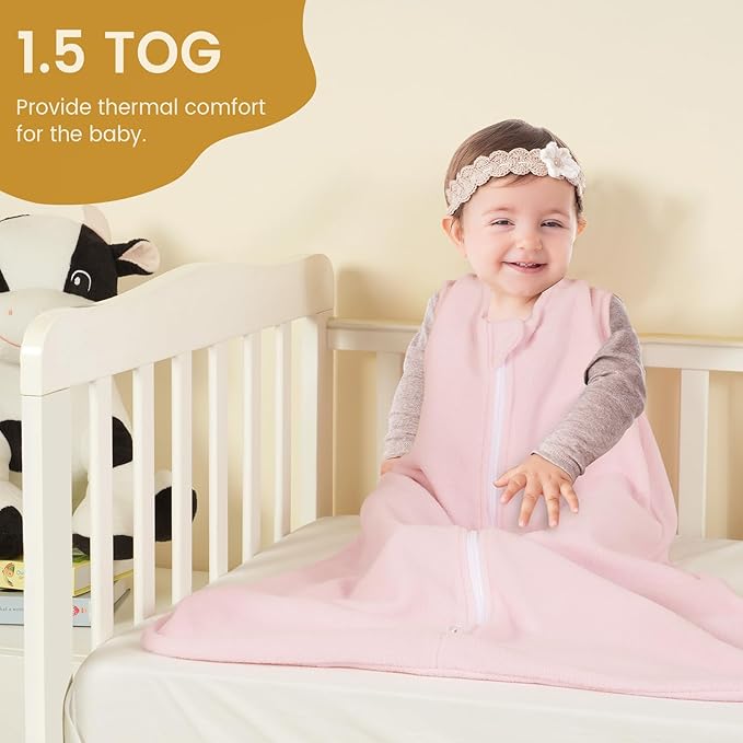 PHF 3 Pack Warm Micro-Fleece Baby Sleep Sack 6-12 Months, Soft Baby Wearable Blanket, 2-Way Zipper Sleeping Bags, Comfy Toddler Sleeping Sack for Girls, Medium Size, Clouds
