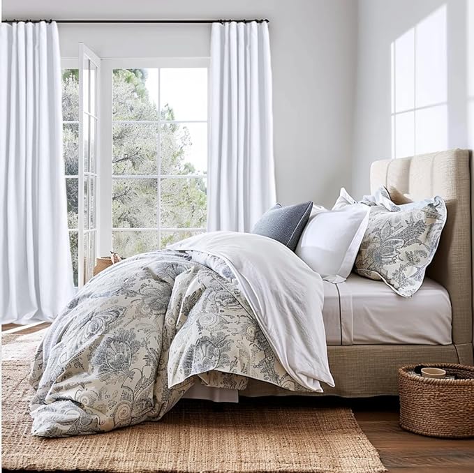 INOVADAY 100% Blackout Curtains for Bedroom, Black Out Curtains 63 Inch Long, Clip Rings Linen Blackout Drapes, Thermal Insulated Room Darkening for Living Room, 2 Panels - Brightwhite,W50xL63