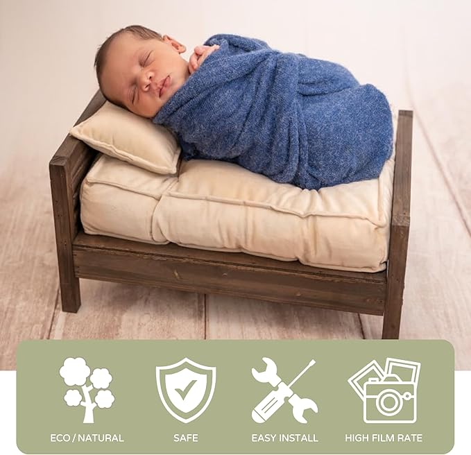 M&G House Newborn Photography Props Mattress Pillow Photography Accessories Baby Photoshoot Props Bed Mattress Bed Mat(Beige White)