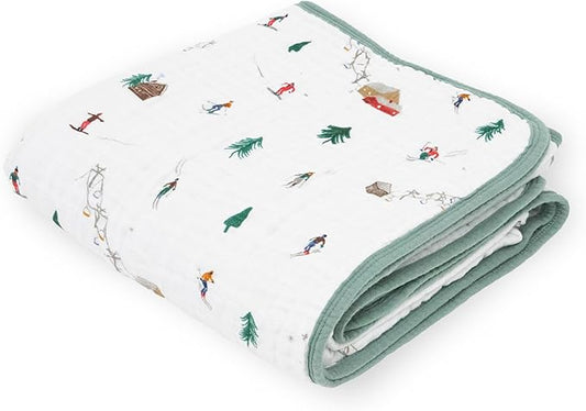 Little Unicorn Original Premium Cotton Quilt | Multi-Layered & Extra-Soft Muslin Fabric |for Babies & Toddlers (Powdery Party)