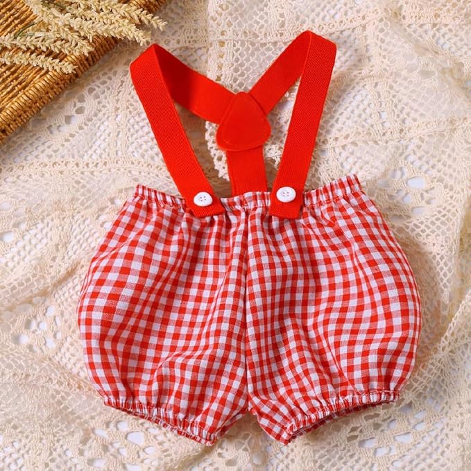 Holibeat Newborn Boy Photography Props Baby Boy Photo Shoot Outfits Infant Gentleman Romper Suits with Hat