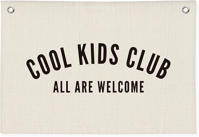 Cool Kids Club Room Decor - Long Live Boyhood Linen Banner Tapestry Wall Hanging Canvas Flag for Toddler Boy Nursery