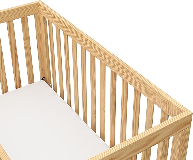 Storkcraft Beckett 3-in-1 Convertible Crib (Natural) – GREENGUARD Gold Certified, Fits Standard Crib Mattress, Converts to Toddler Bed and Daybed, 4 Adjustable Mattress Heights, Grow-with-Me Design