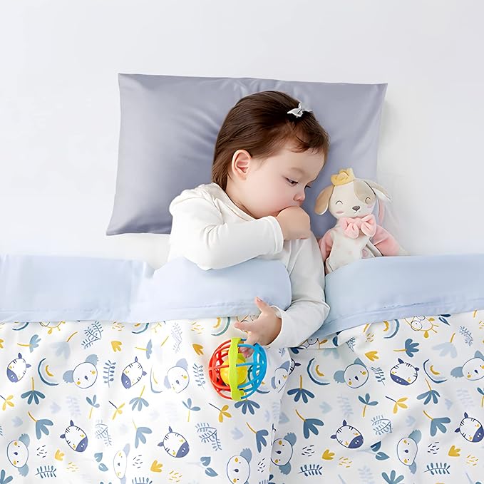 Cotton Toddler Pillowcase 14x20 Envelope: Long-Staple Cotton, Ultra Soft Breathable Durable, Travel Pillow Cover 2 Pack by Fittia